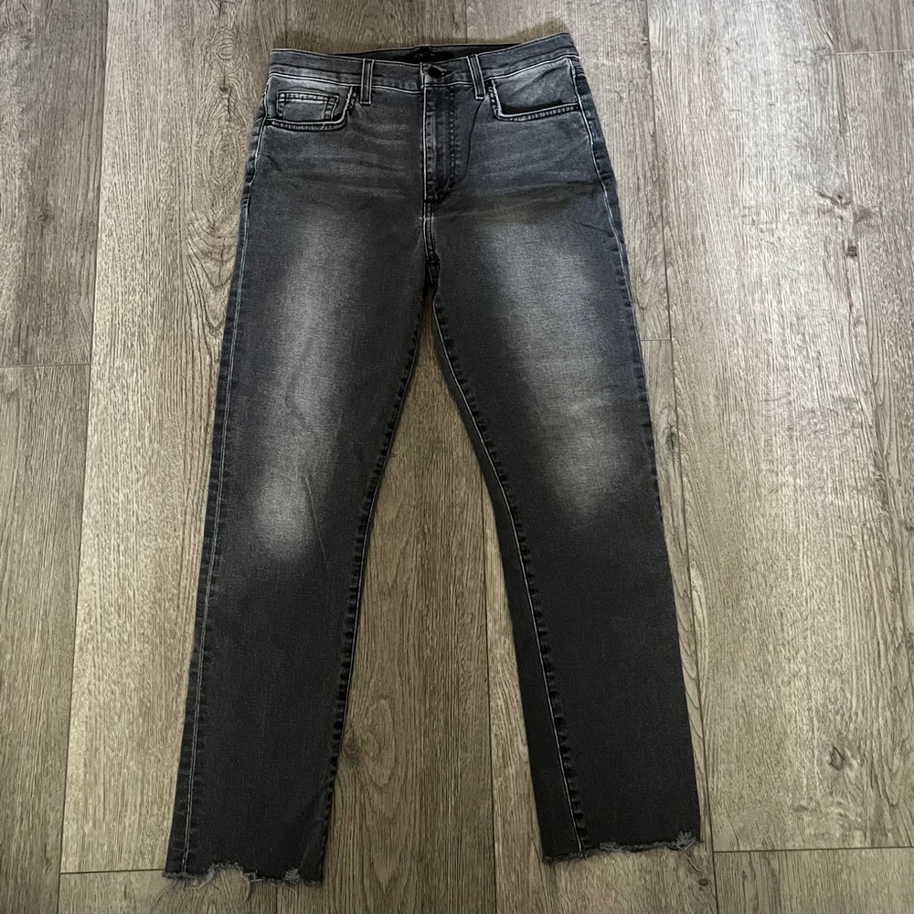 Joe’s Jeans Festive Moto Charcoal High Rise Straight Ankle Jeans Size 28